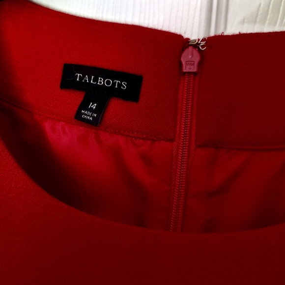 Talbots Red Sleeveless Sheath Dress 14 - Picture 5 of 10